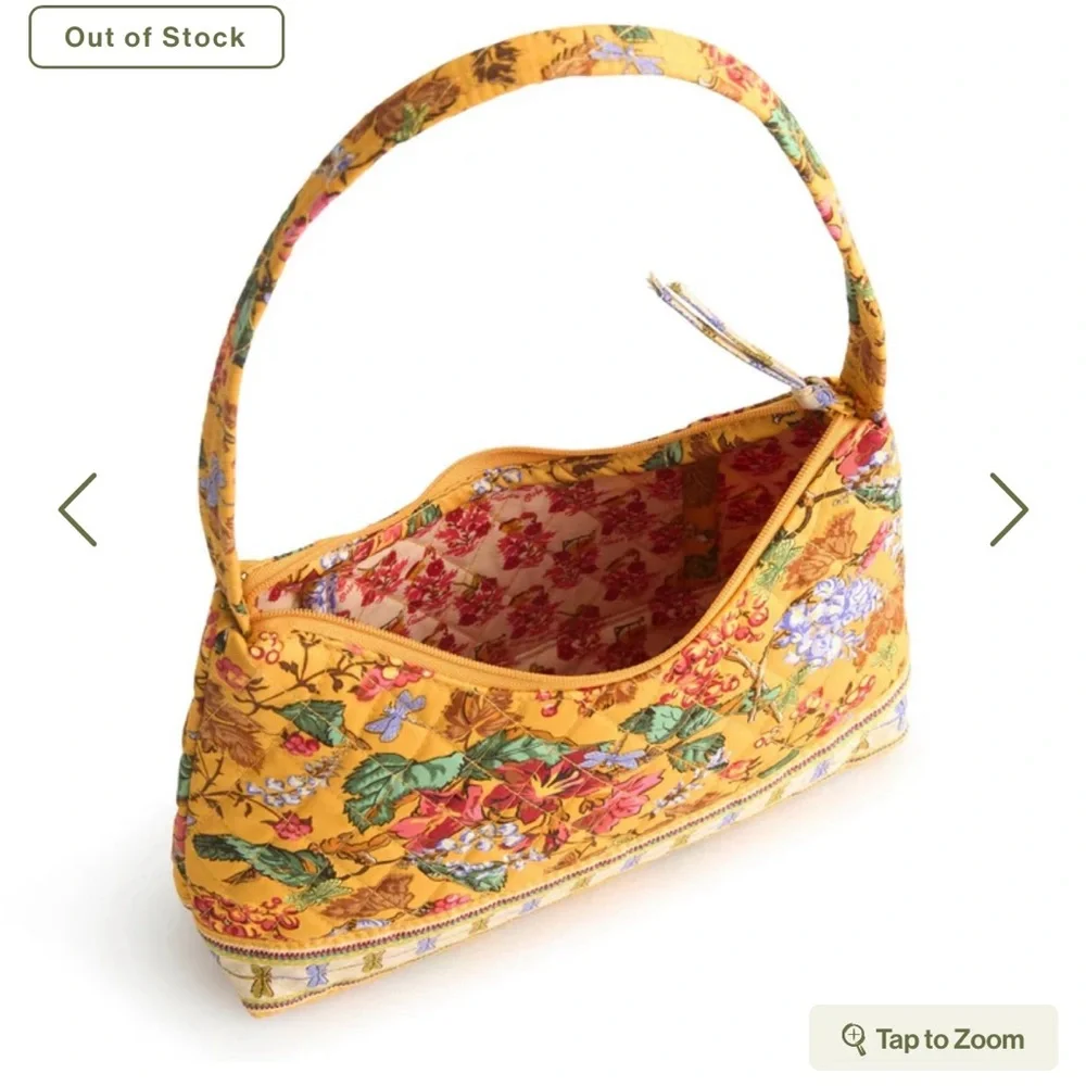 Vera Bradley Yellow Floral Quilted Shoulder Bag - Picture 4 of 4